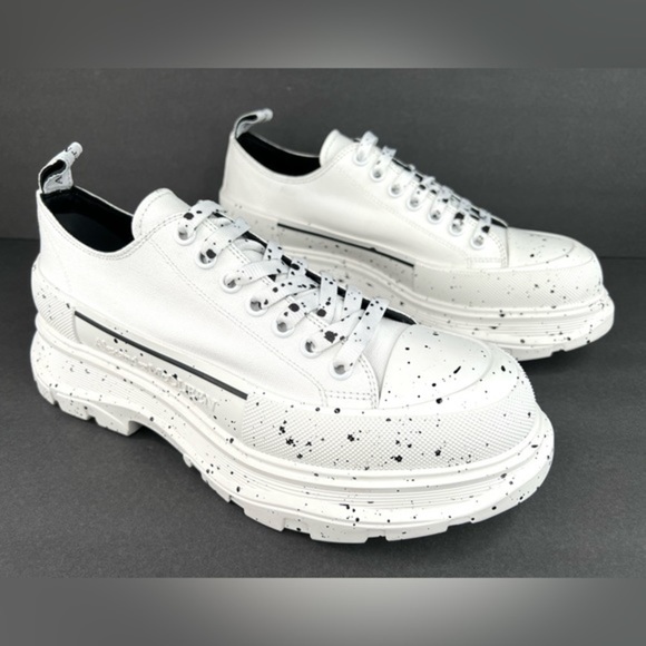 Alexander McQueen Men's Tread Slick Speckled Low-Top Sneakers Size EU 49 - US 16 - Picture 13 of 13